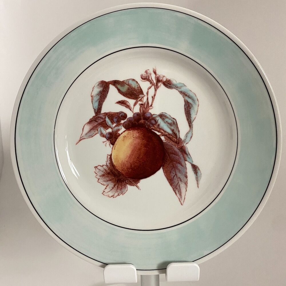Ralph Lauren Fruit Blossom II Fruit Leaves Green Rim Salad Plate 8" Replacement